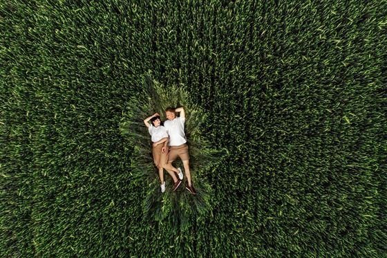 Poros fotosesija iš paukščio skrydžio