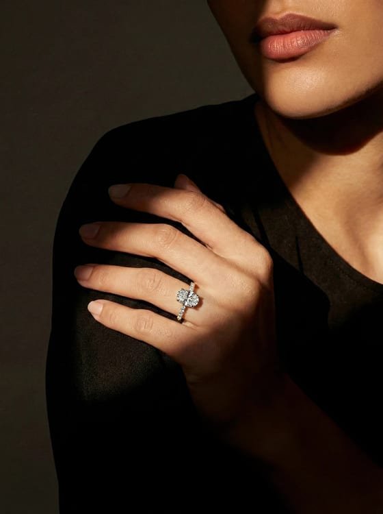 Jewellery photography — engagement ring on a hand